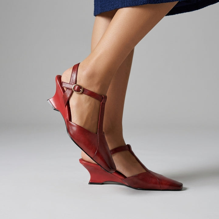 Lana T-Strap Wedge Pump