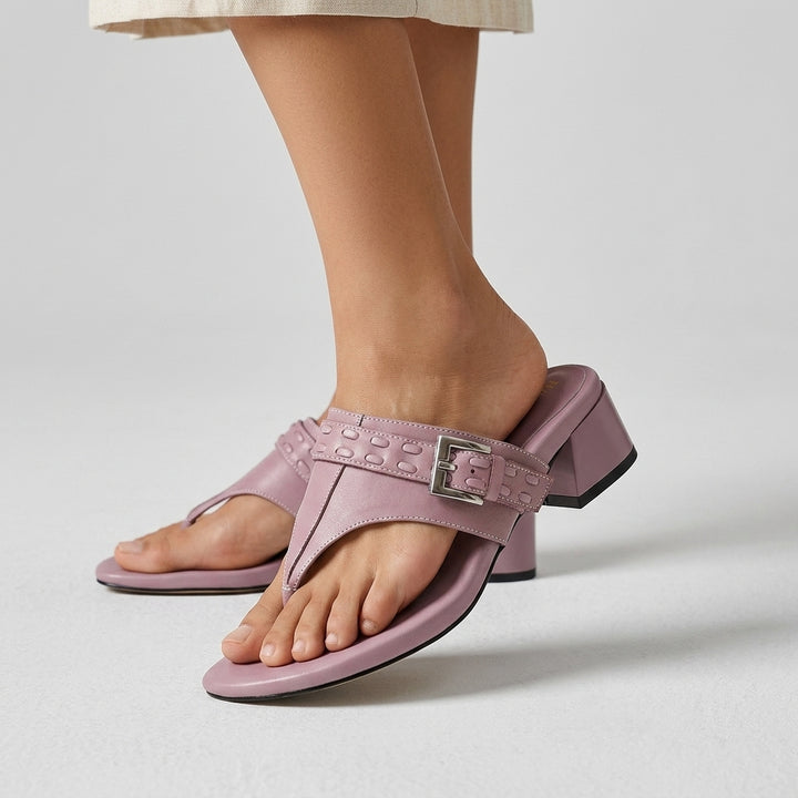 Elena Buckle Strap Leather Sandal