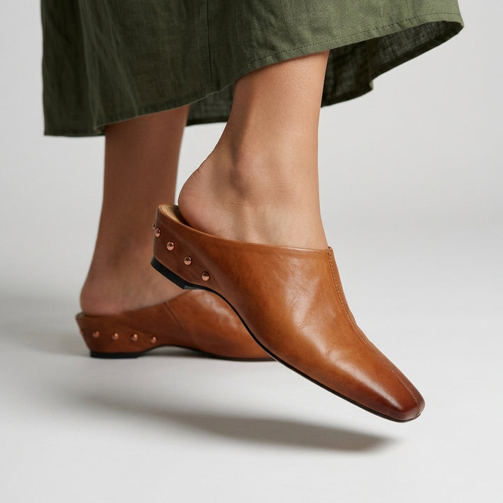 Reese Square Toe Leather Mule