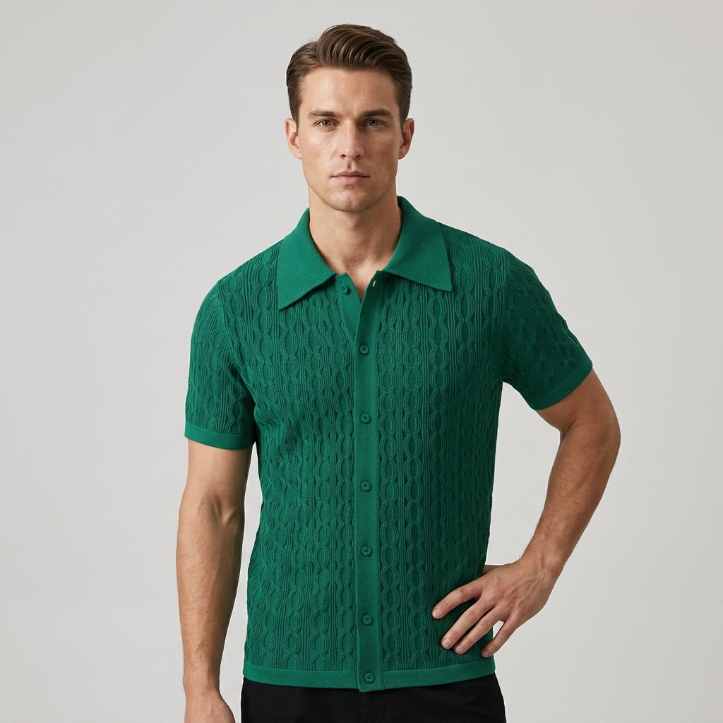 Reid Cable Texture Button-Up