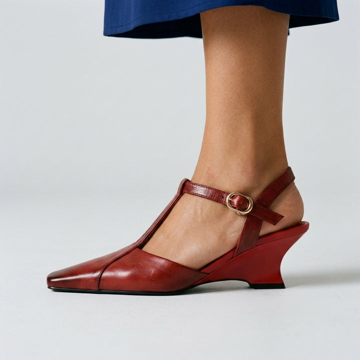 Lana T-Strap Wedge Pump