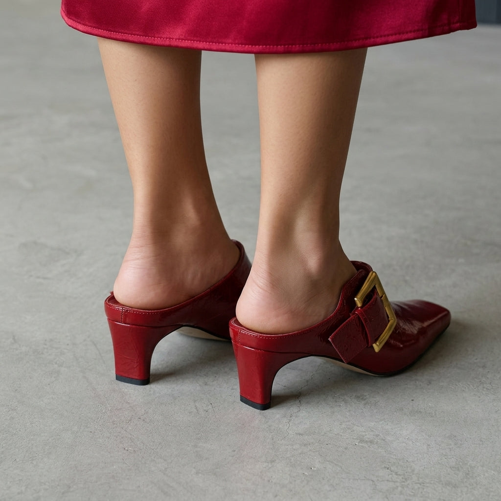Vera Buckle Accent Mule