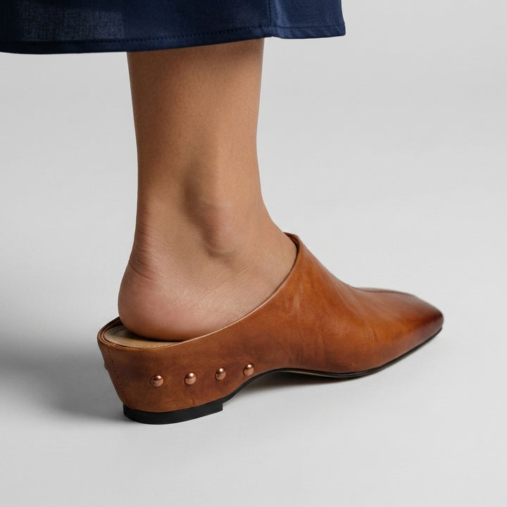 Reese Square Toe Leather Mule