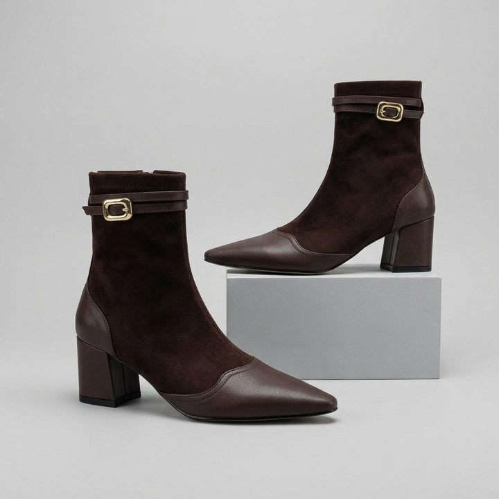 Lana Buckle Strap Leather Boot