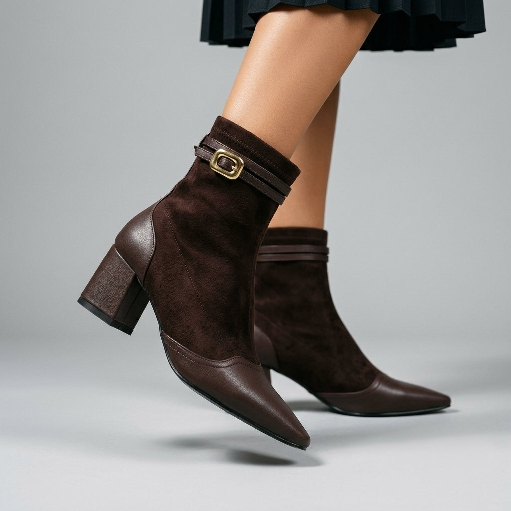 Lana Buckle Strap Leather Boot