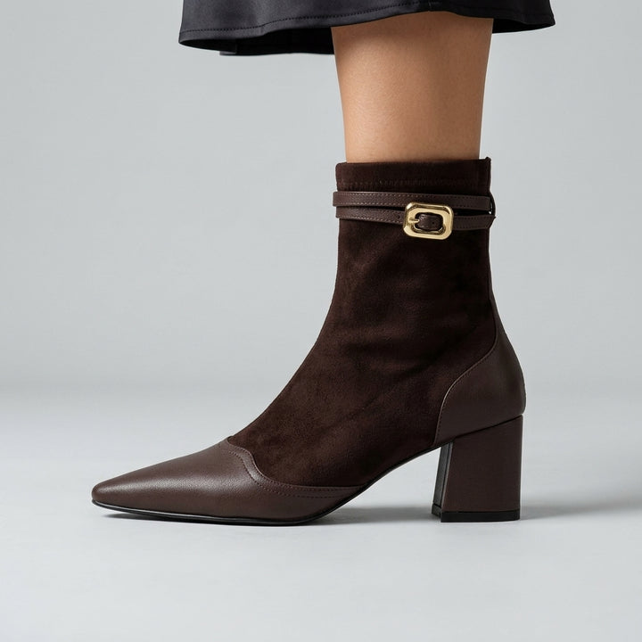 Lana Buckle Strap Leather Boot