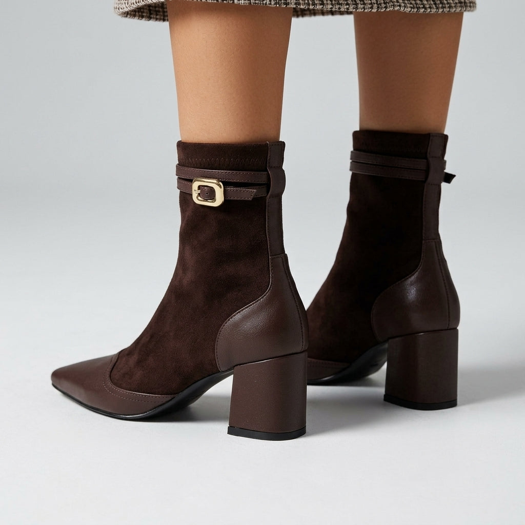 Lana Buckle Strap Leather Boot