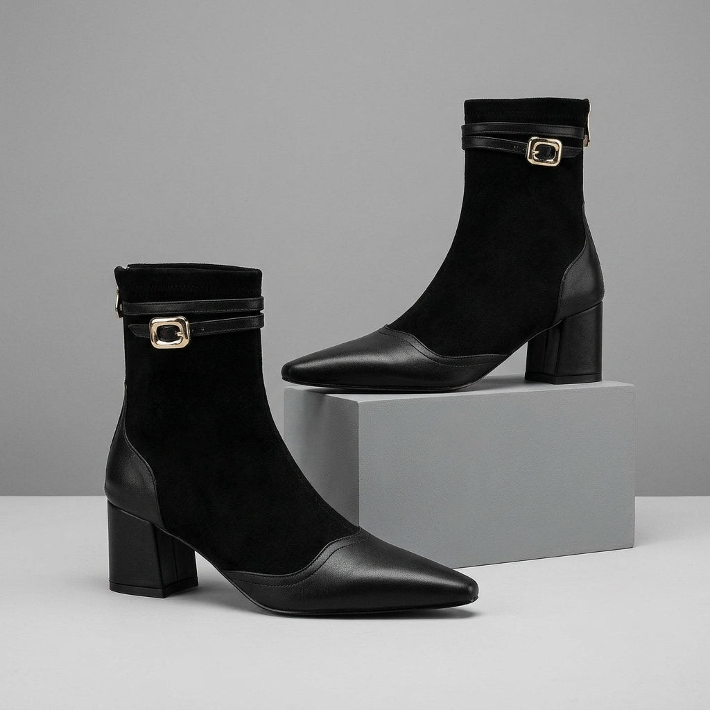 Lana Buckle Strap Leather Boot