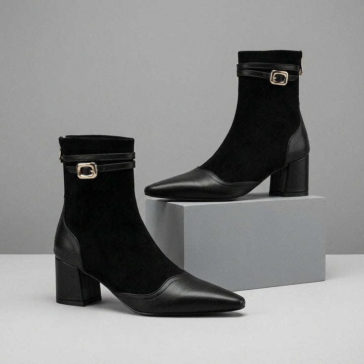 Lana Buckle Strap Leather Boot