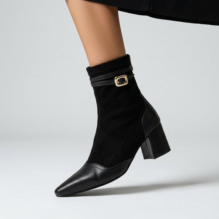 Lana Buckle Strap Leather Boot