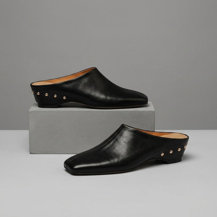 Reese Square Toe Leather Mule