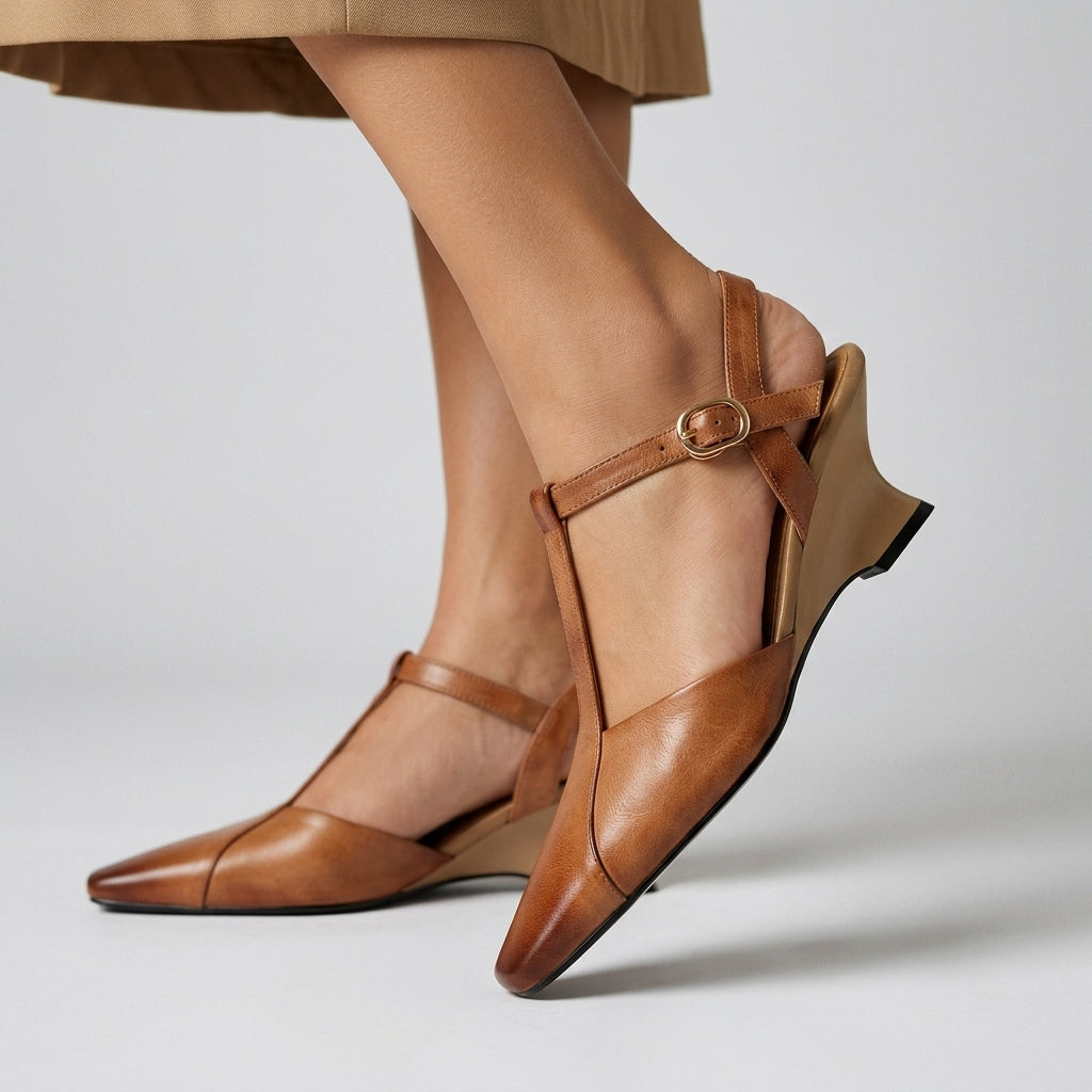 Lana T-Strap Wedge Pump