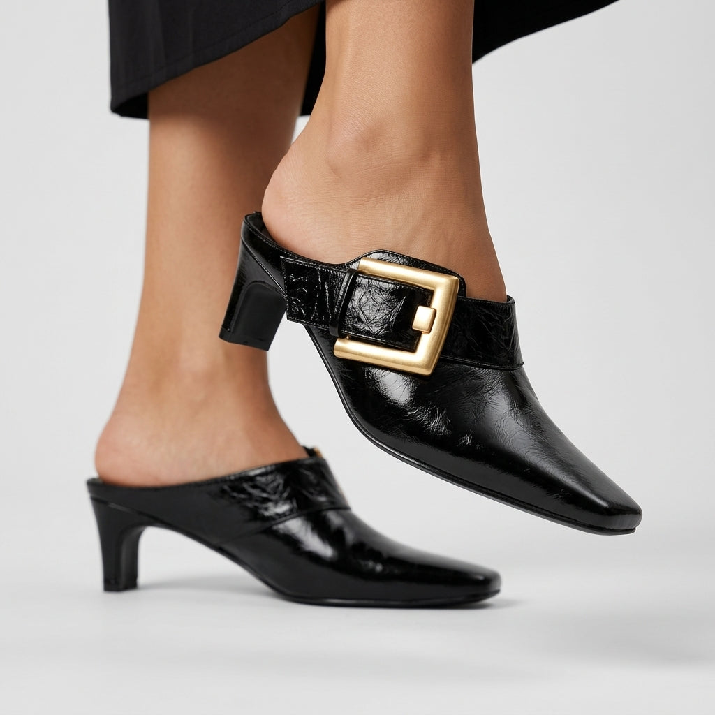 Vera Buckle Accent Mule