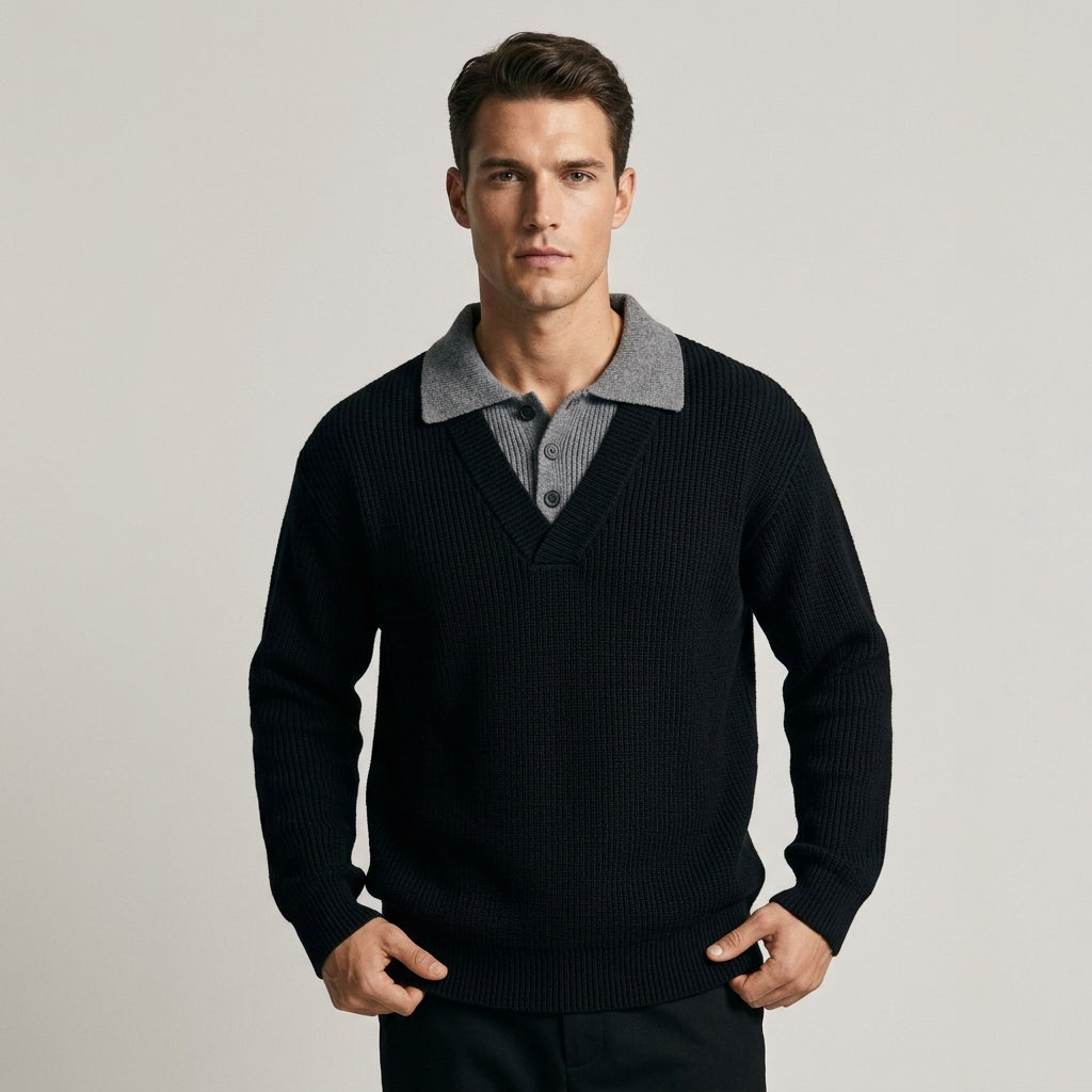 Weston Ribbed Polo Sweater