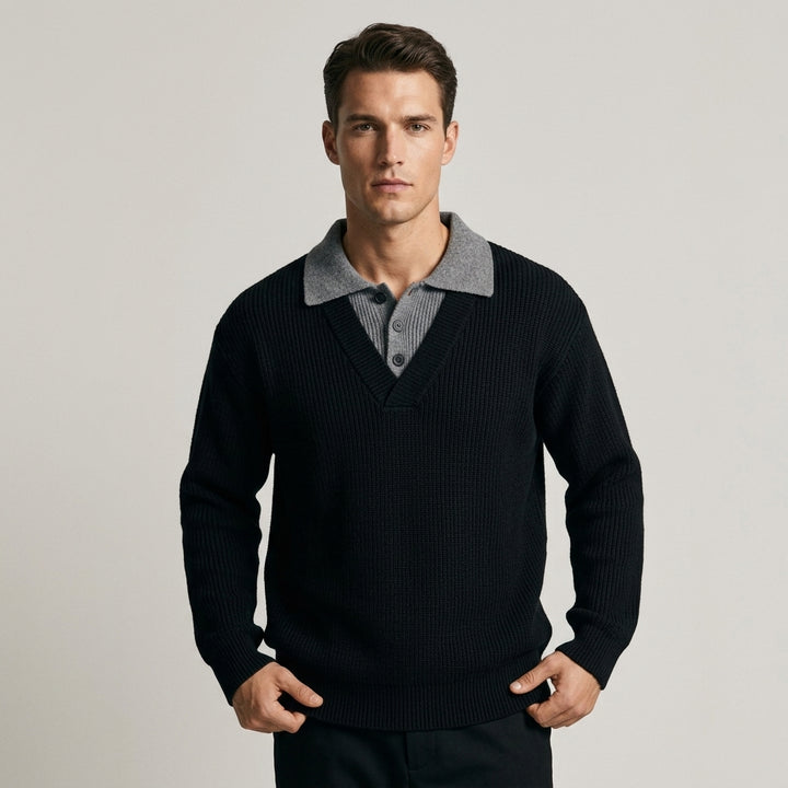 Weston Ribbed Polo Sweater
