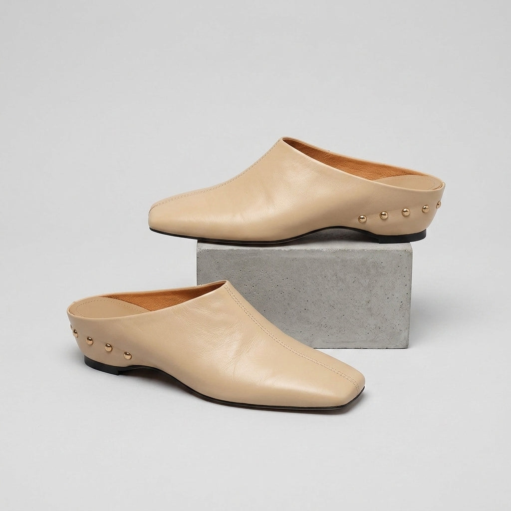 Reese Square Toe Leather Mule