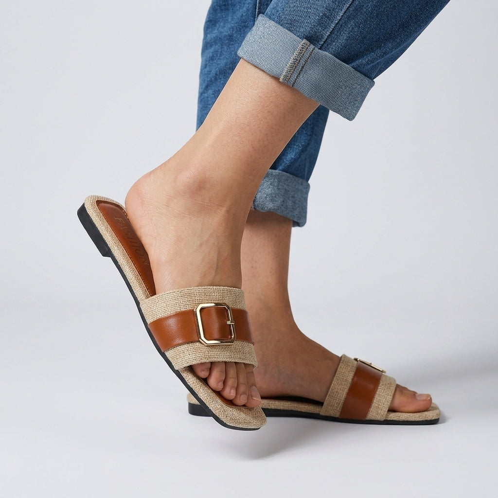 Mara Buckle Slide Sandal