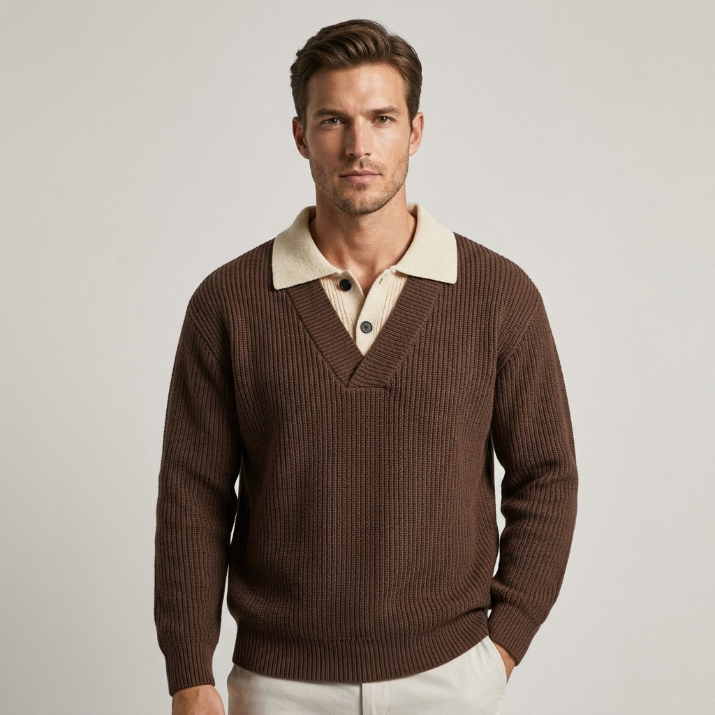 Weston Ribbed Polo Sweater