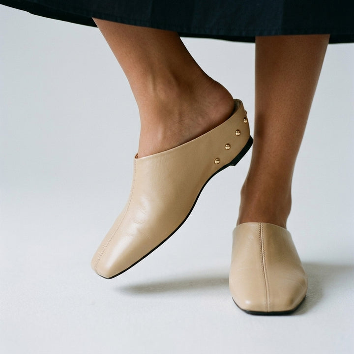 Reese Square Toe Leather Mule