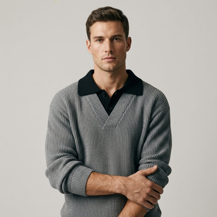 Weston Ribbed Polo Sweater