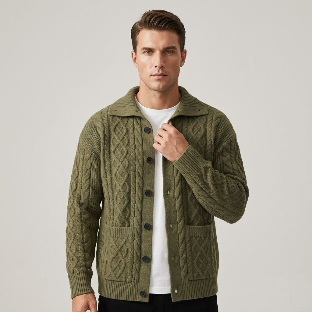 Harwick Cable Knit Cardigan