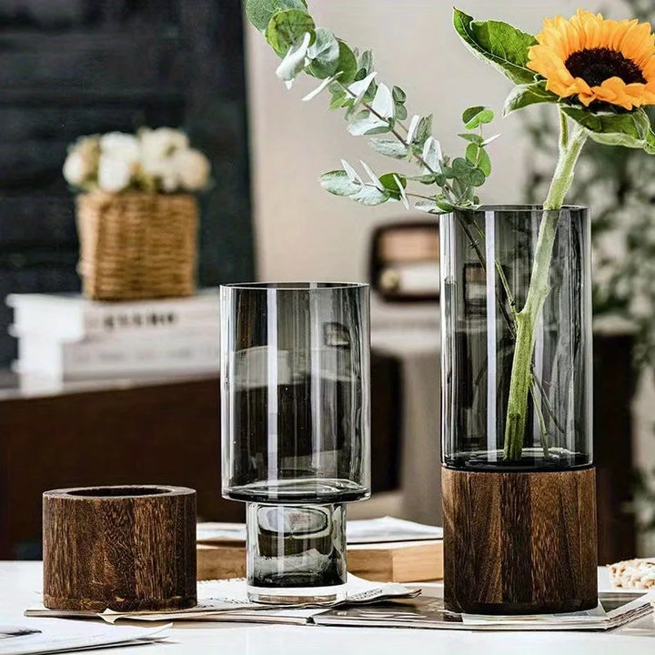 Nordic Wood Base Vase