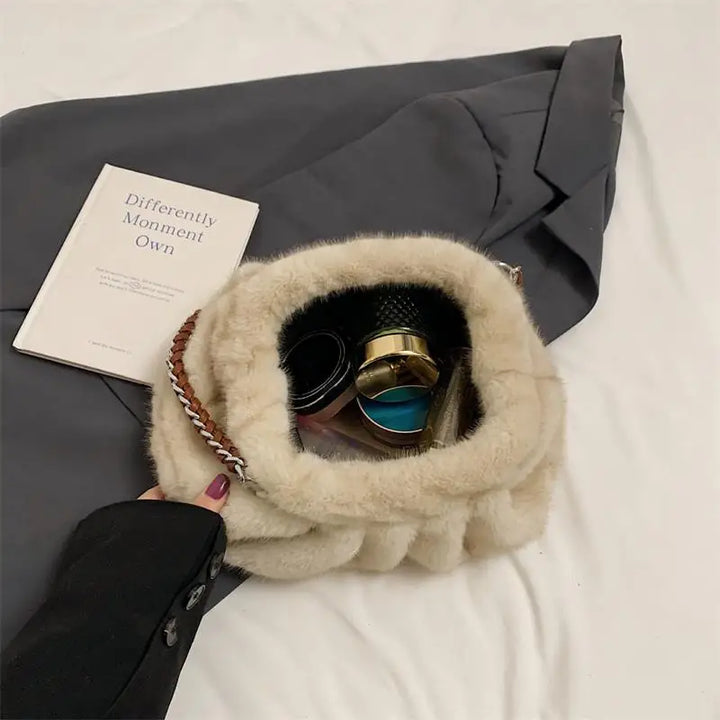 Melania Faux Mink Shoulder Bag