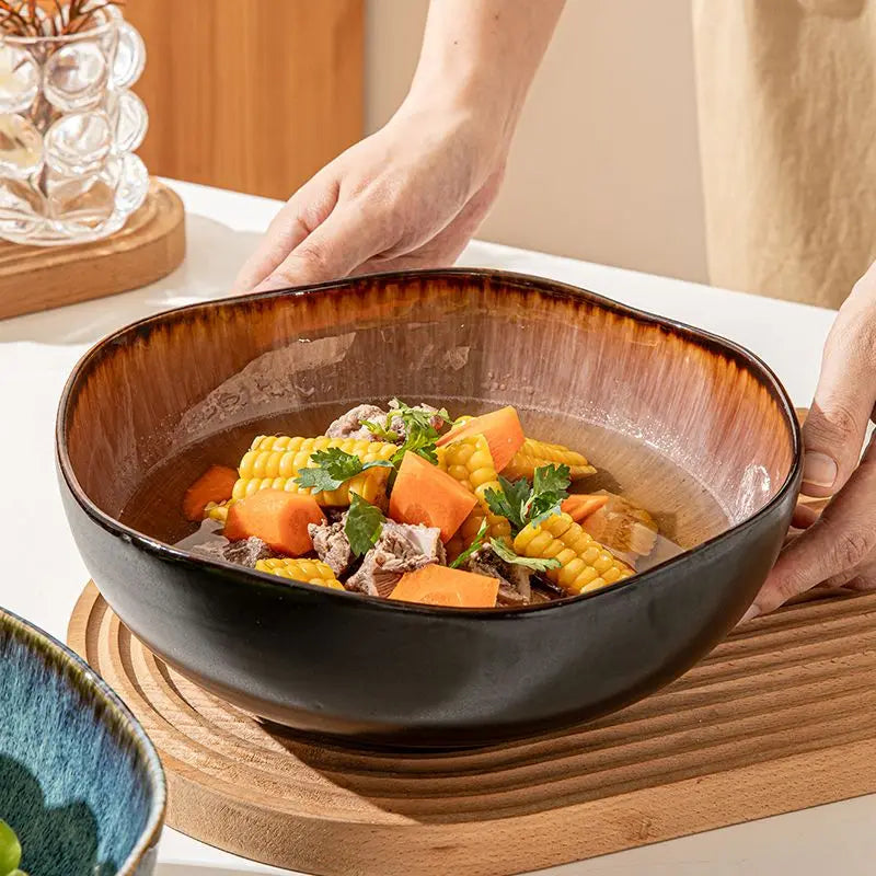 Mykonos Ceramic Serving Bowl