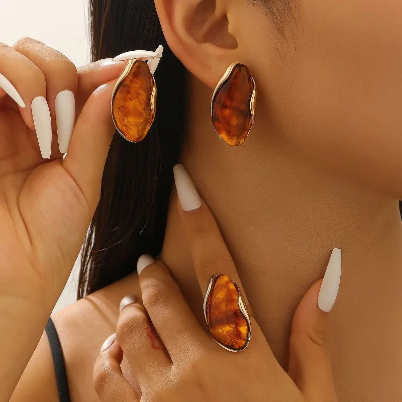 Contour Cabochon Gemstone Earrings