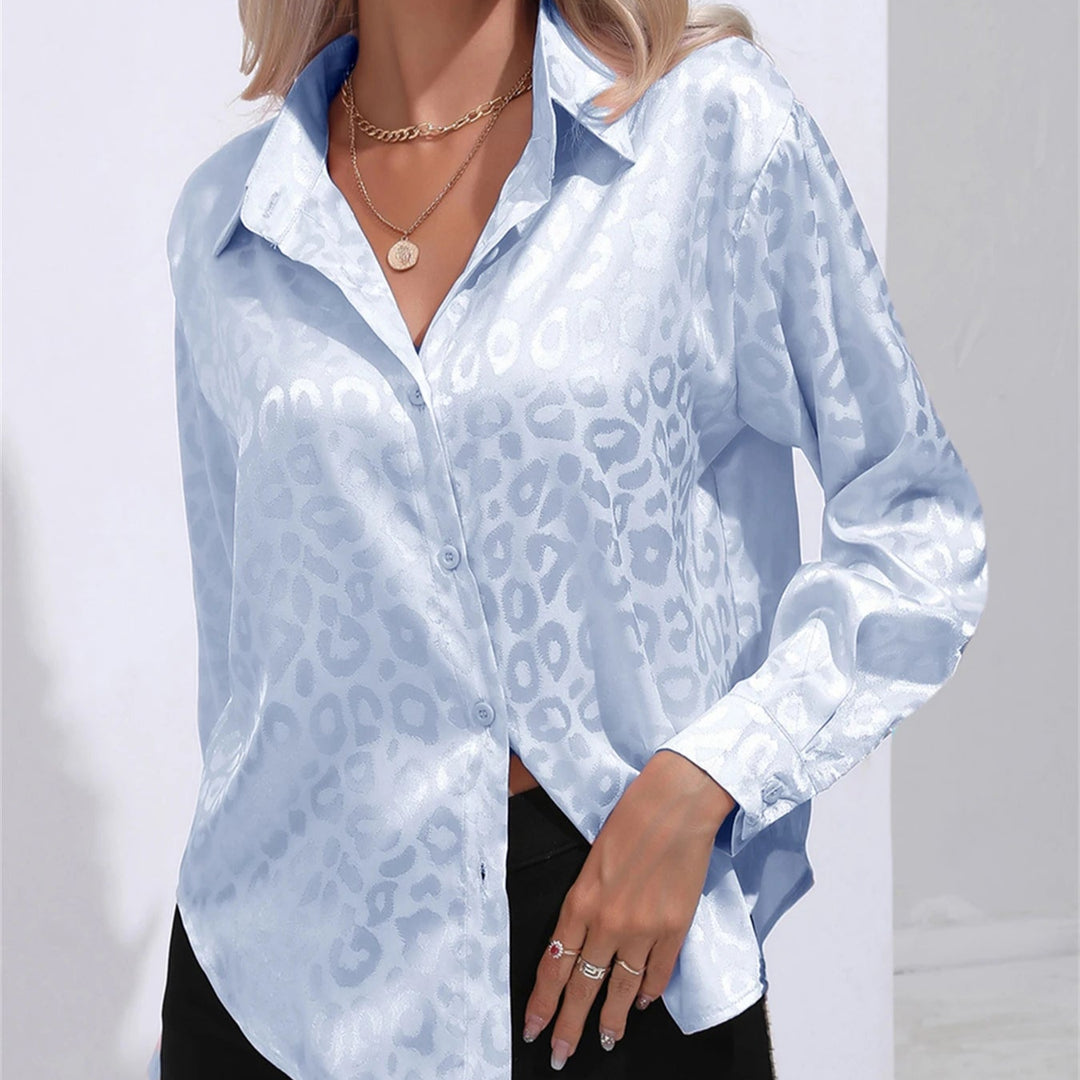 Leanna Leopard Satin Blouse