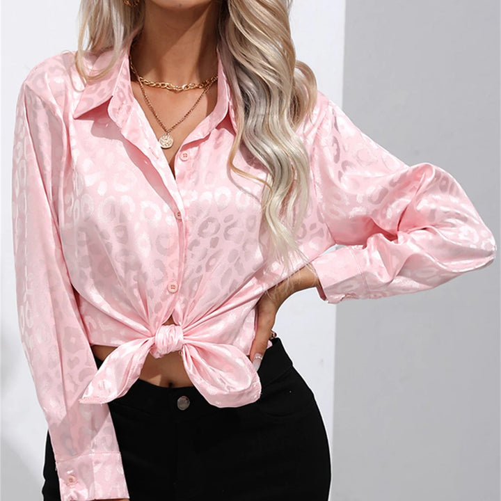 Leanna Leopard Satin Blouse