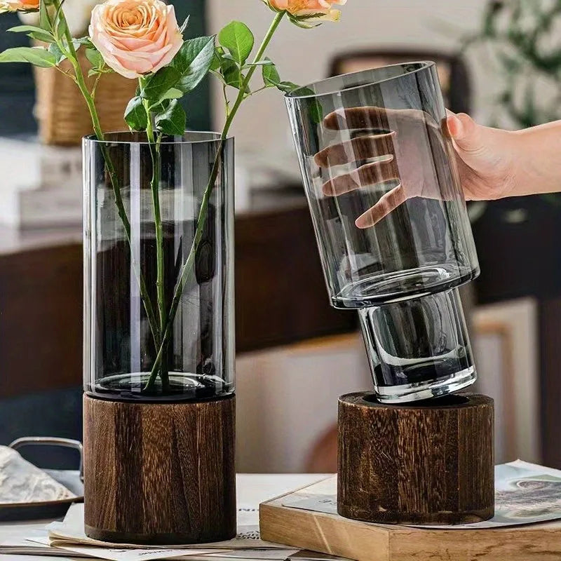 Nordic Wood Base Vase