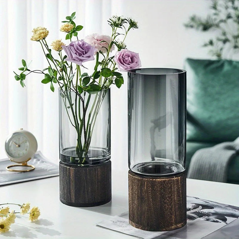 Nordic Wood Base Vase