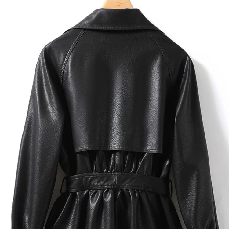 Delaney Leather Trench Coat