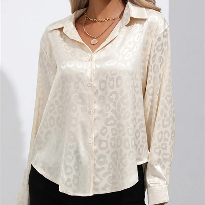 Leanna Leopard Satin Blouse