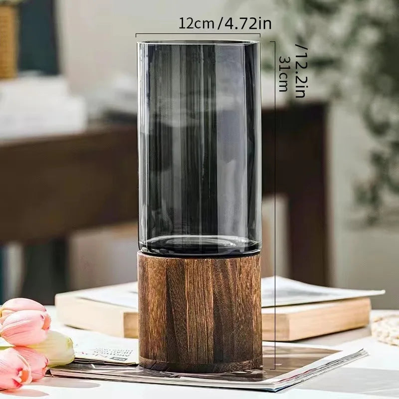 Nordic Wood Base Vase