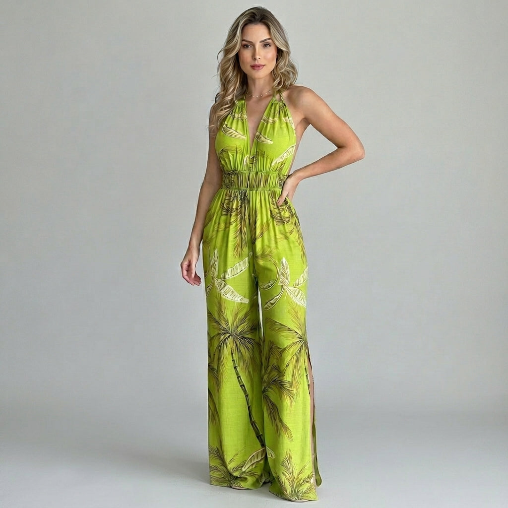 Estella Halter Slit Maxi Dress