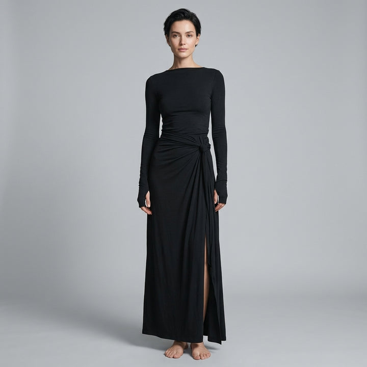 Seraphina Knotted Draped Maxi Dress