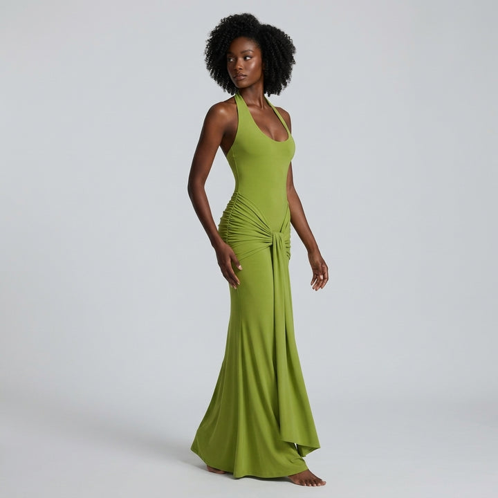Vera Halter Knot Maxi Dress