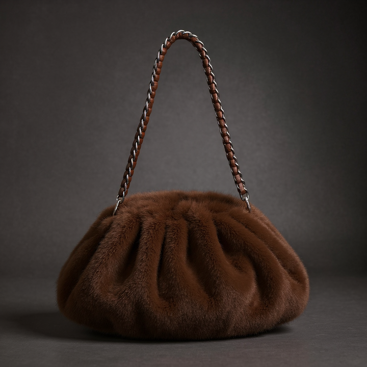 Melania Faux Mink Shoulder Bag