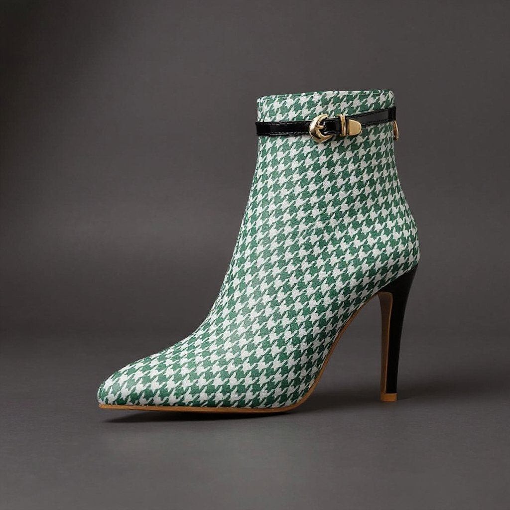 Hannah Houndstooth Ankle Boot