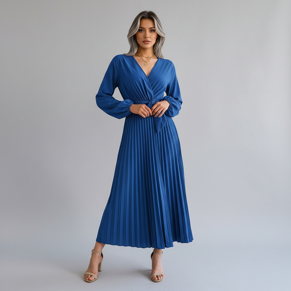 hayes pleated maxi dress David Hayes Turquoise Pleated Pant & Top Set