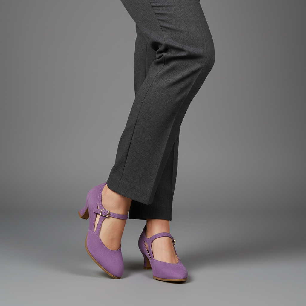 Kelly T-Strap Kitten Pump