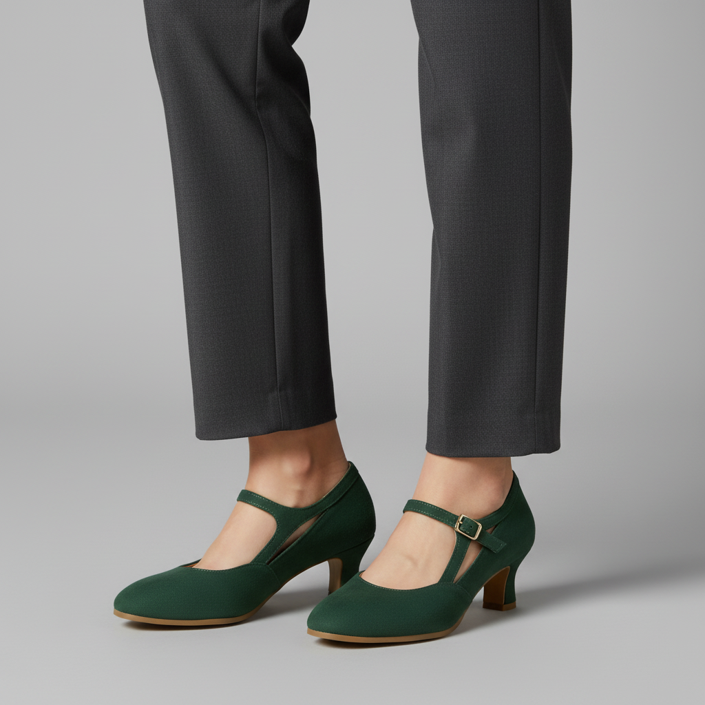 Kelly T-Strap Kitten Pump