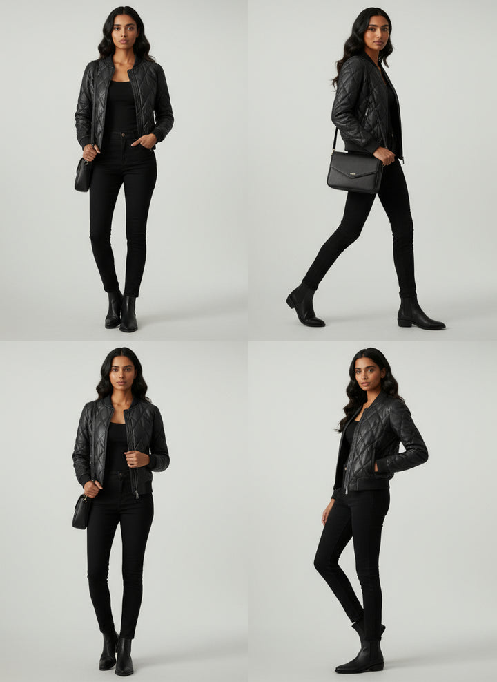 Sloane Quilted Leather Bomber