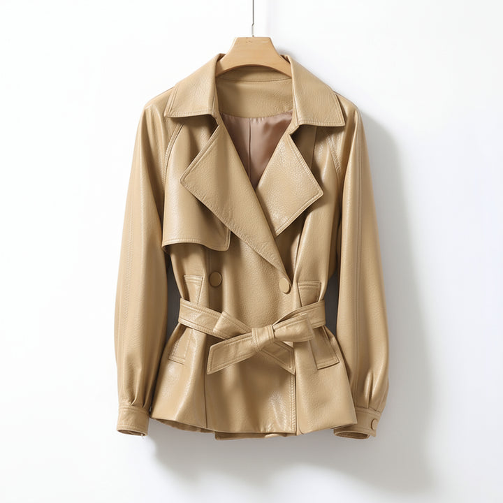 Delaney Leather Trench Coat