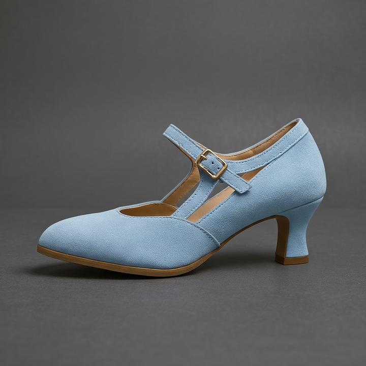 Kelly T-Strap Kitten Pump