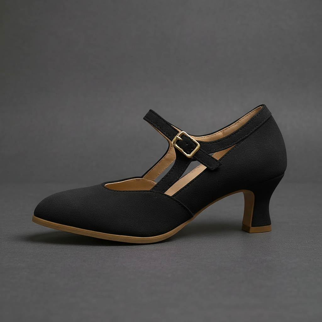 Kelly T-Strap Kitten Pump