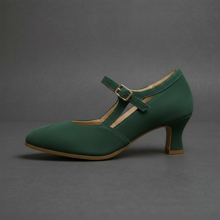 Kelly T-Strap Kitten Pump