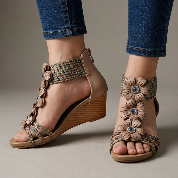 Isla Floral Wedge Sandal